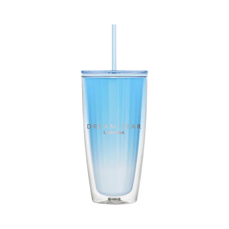 Ly Nhựa 2 Lớp LocknLock Kèm Ống Hút Dream Star Double Wall Cold Cup 750ml - 2 Màu (Xanh Dương, Tím) - HAP522BLU, HAP522VOL image number null